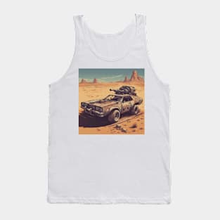 Powerful Fighter Car In Desert Tank Top